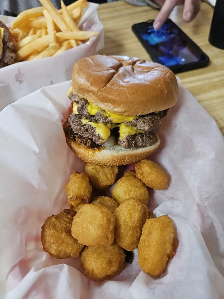 Double Cheeseburger and Corn Nuggets